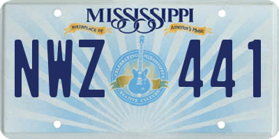 MS license plate NWZ441