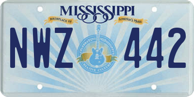 MS license plate NWZ442