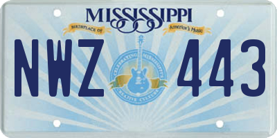 MS license plate NWZ443