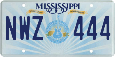 MS license plate NWZ444