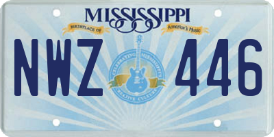 MS license plate NWZ446