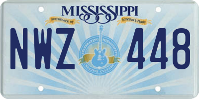 MS license plate NWZ448