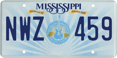 MS license plate NWZ459