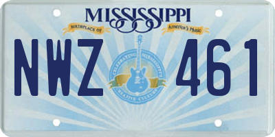 MS license plate NWZ461