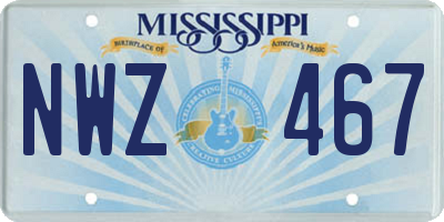 MS license plate NWZ467