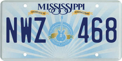 MS license plate NWZ468