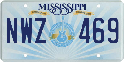 MS license plate NWZ469