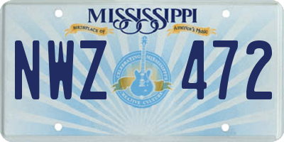 MS license plate NWZ472