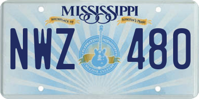 MS license plate NWZ480