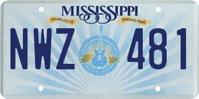MS license plate NWZ481