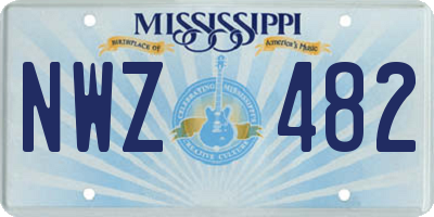 MS license plate NWZ482