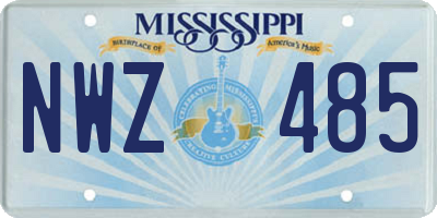 MS license plate NWZ485