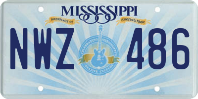MS license plate NWZ486