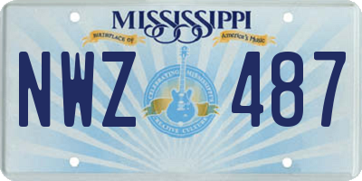 MS license plate NWZ487