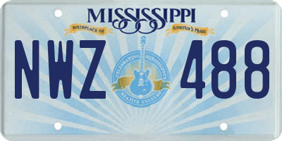MS license plate NWZ488