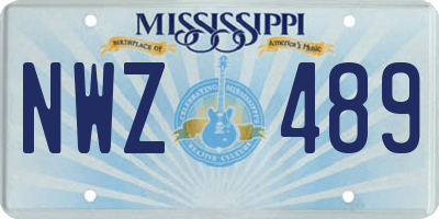 MS license plate NWZ489