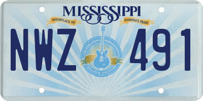 MS license plate NWZ491