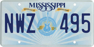MS license plate NWZ495