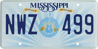 MS license plate NWZ499