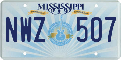 MS license plate NWZ507