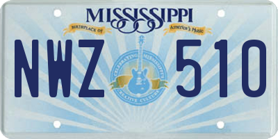 MS license plate NWZ510