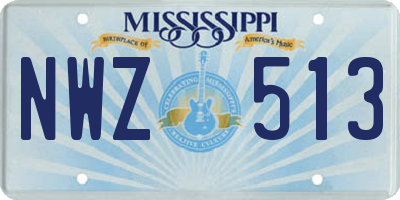 MS license plate NWZ513