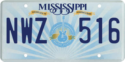MS license plate NWZ516