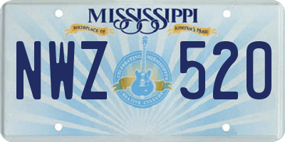 MS license plate NWZ520