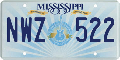 MS license plate NWZ522