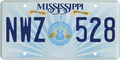 MS license plate NWZ528