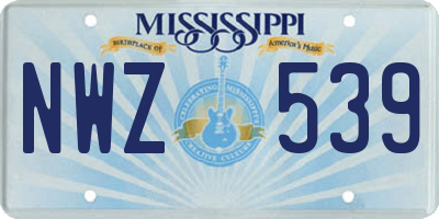 MS license plate NWZ539