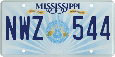 MS license plate NWZ544