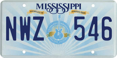 MS license plate NWZ546