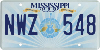 MS license plate NWZ548