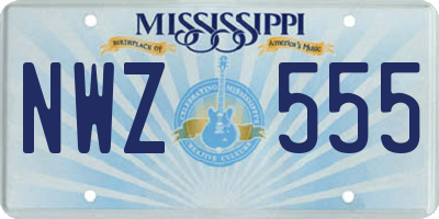 MS license plate NWZ555