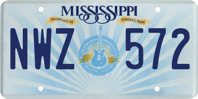 MS license plate NWZ572