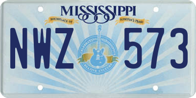 MS license plate NWZ573