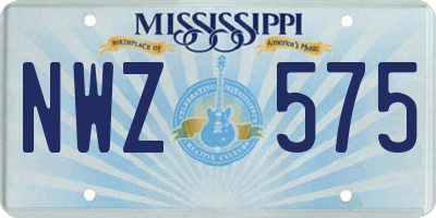 MS license plate NWZ575
