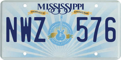 MS license plate NWZ576