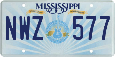 MS license plate NWZ577