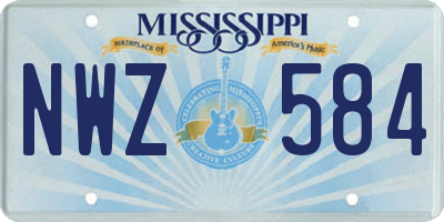 MS license plate NWZ584