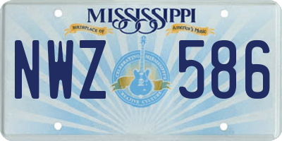 MS license plate NWZ586