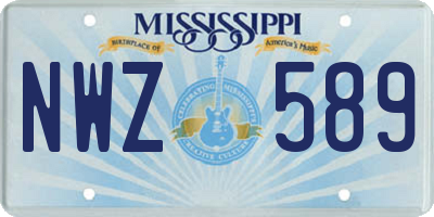 MS license plate NWZ589