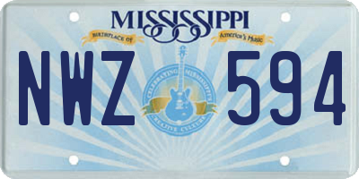 MS license plate NWZ594