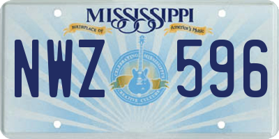MS license plate NWZ596