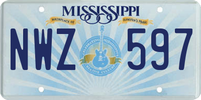 MS license plate NWZ597