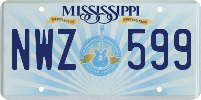MS license plate NWZ599