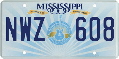 MS license plate NWZ608