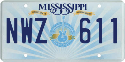 MS license plate NWZ611