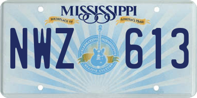 MS license plate NWZ613